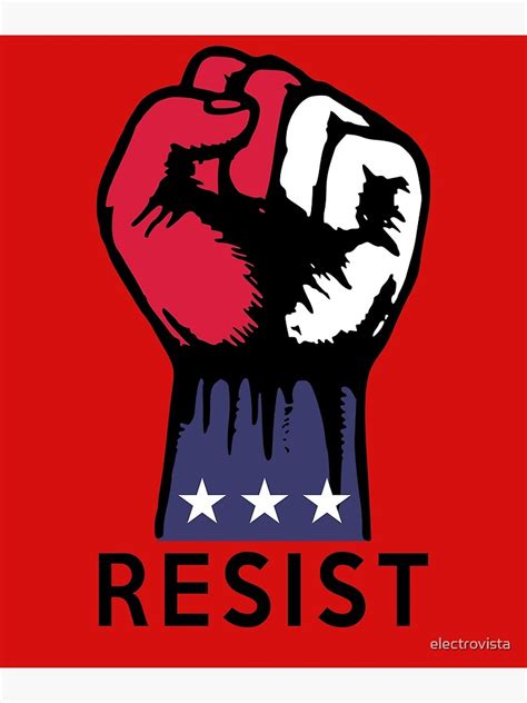 "The Resistance Red White and Blue Protest Resist Fist" Poster for Sale ...