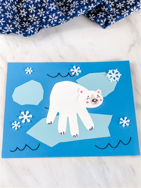 Cutest Polar Bear Handprint Craft [Free Template]