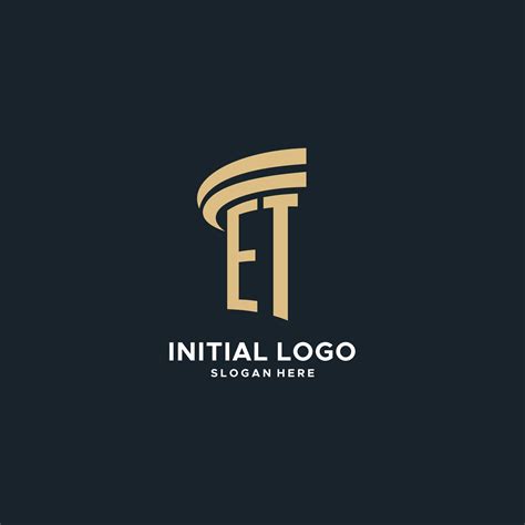 ET monogram with pillar icon design, luxury and modern legal logo ...