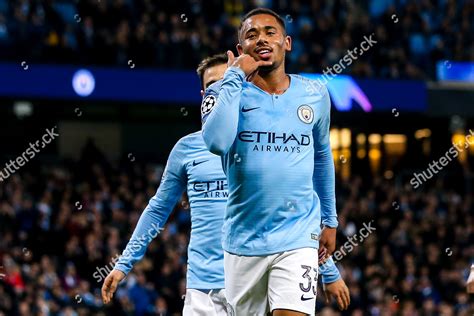 Gabriel Jesus Manchester City Celebrates Teammates Editorial Stock ...