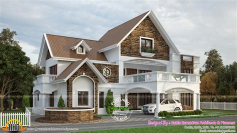 Sloped roof elegant home design - Kerala home design and floor plans