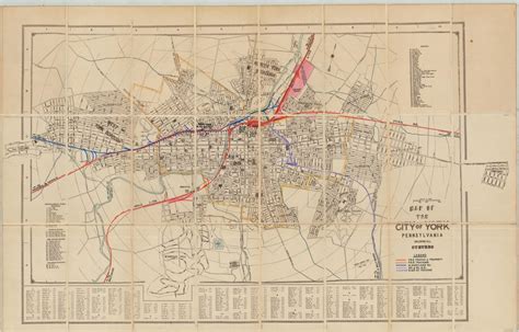 Map of the City of York, Pennsylvania Including All Suburbs | Curtis Wright Maps