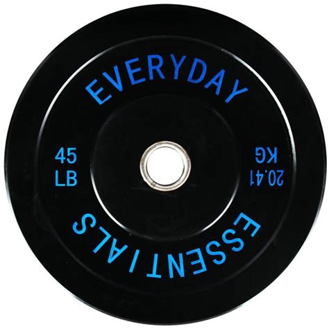 Everyday Essentials Olympic Bumper Plate Weight Plate w Steel Hub, 45 lbs - Walmart.com ...