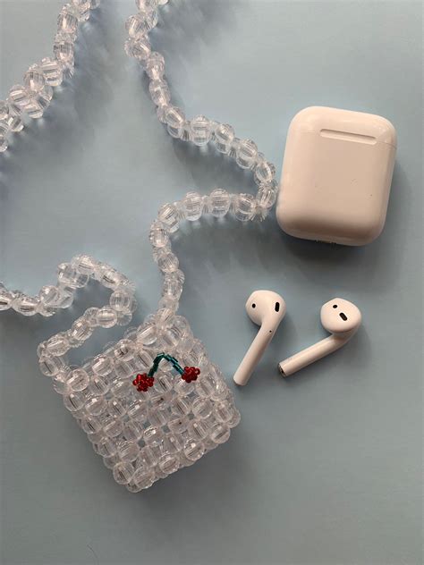 Airpods Case With Bag Plastic Beads Cherry Bag - Etsy | Handmade ...