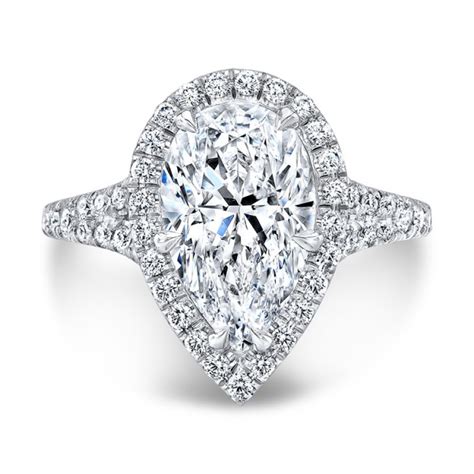 Pear Shaped Halo Ring - Engagement Rings - Bridal