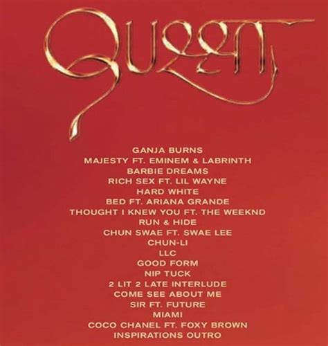 Nicki Minaj "Queen" Tracklist Feat. Foxy Brown, Eminem, The Weeknd & Lil Wayne - Urban Islandz