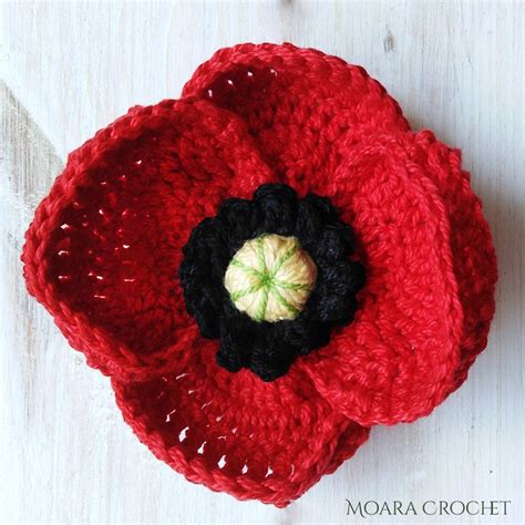 Crochet Poppy Flower | Free Crochet Pattern - Moara Crochet