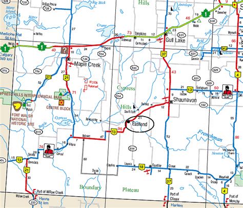 Location of North Hill Cottage Rental in Eastend, Saskatchewan