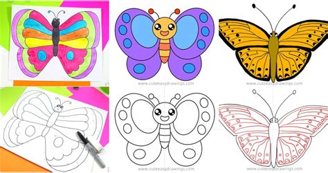 25 Easy Butterfly Drawing Ideas - How to Draw