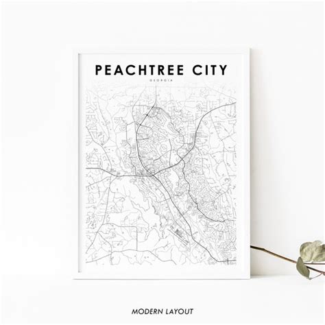 Peachtree City GA Map Print Georgia USA Map Art Poster - Etsy