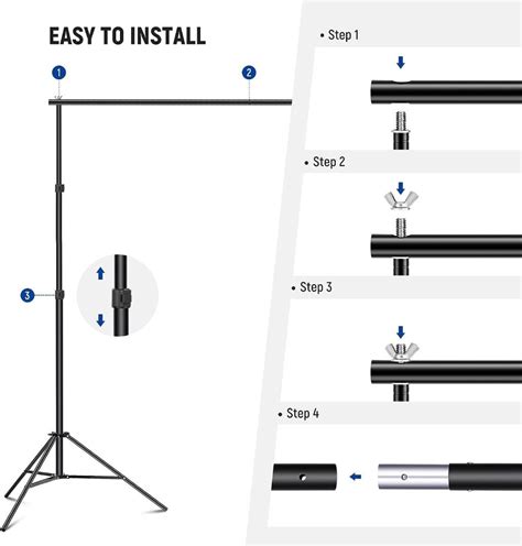 Backdrop Stand 10ft x 7ft, Adjustable Photo Studio Backdrop Support System for Wedding Parties ...