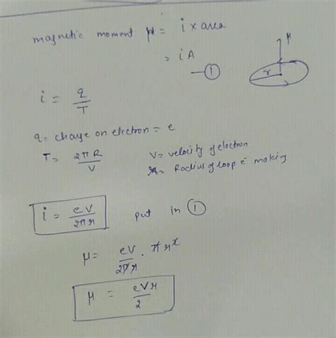 Derive an expression the magnetic dipole moment of an electron revolving around a nucleus in ...