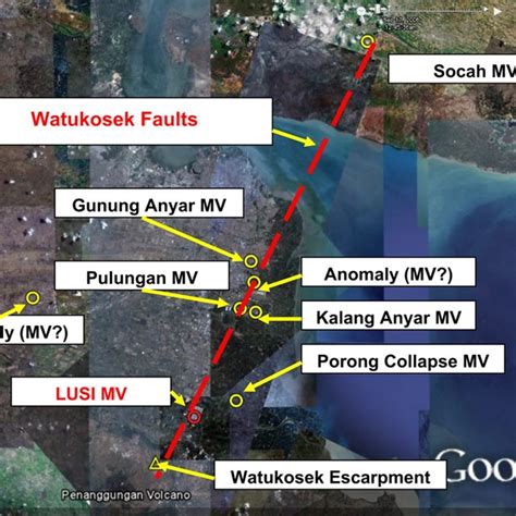 Mud volcanoes in Eastern Java. Map of Eastern half of Java showing... | Download Scientific Diagram