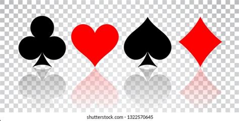 Set Hearts Spades Clubs Diamonds Reflection Stock Illustration ...