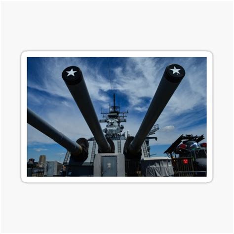 "USS New Jersey Battleship 16 Inch Guns" Sticker by lookherelucy ...