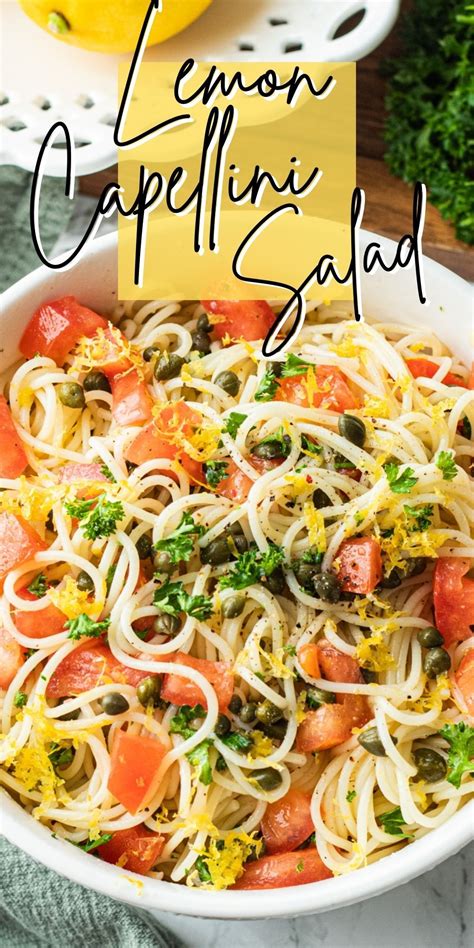 This cool and delicious Lemon Capellini Salad is a lovely pasta dish filled with fresh tomatoes ...