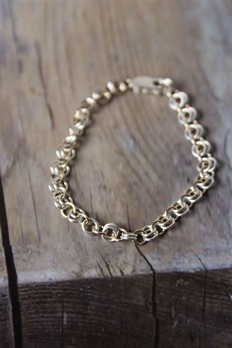 Silver and Gold Bracelet for Women Sterling Silver Chain - Etsy