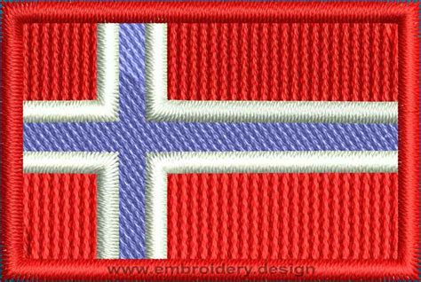 Design embroidery Flag of Jan Mayen Mini with Colour Trim by embroidery design