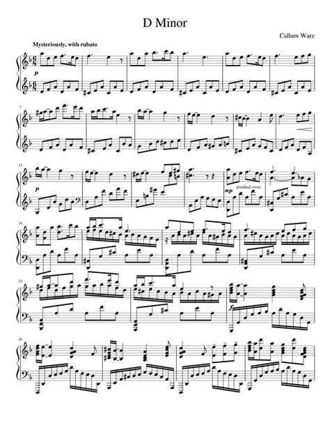 D Minor | Sheet music, Piano sheet music, Piano music