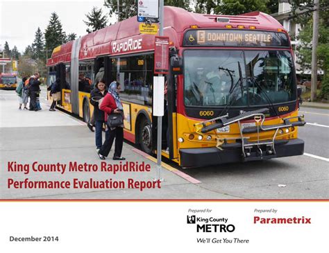 (PDF) King County Metro RapidRide Performance Evaluation Reportmetro ...