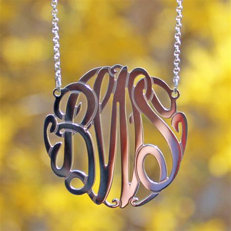 Sterling Silver Monogram Necklace - Big Slim - Be Monogrammed