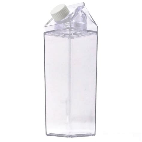 Clear Milk / Water Bottle - 1 Litre Transparent Plastic Reusable ...