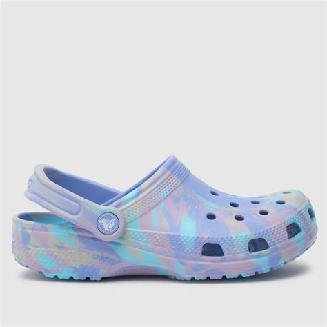 Crocs Purple Classic Clog Marble Girls Youth Sandals - ShoeFreak