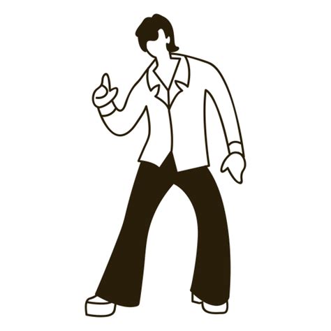 Disco dance moves 70s stroke - Transparent PNG & SVG vector file