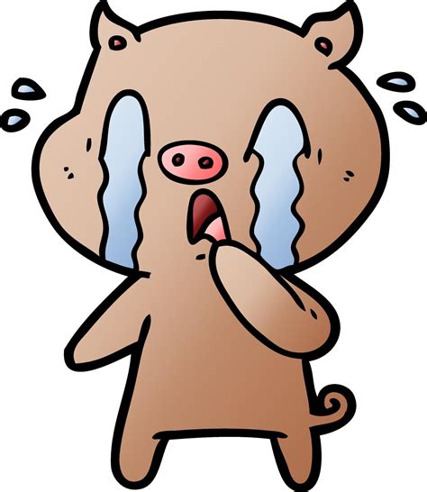 crying pig cartoon 12425965 Vector Art at Vecteezy