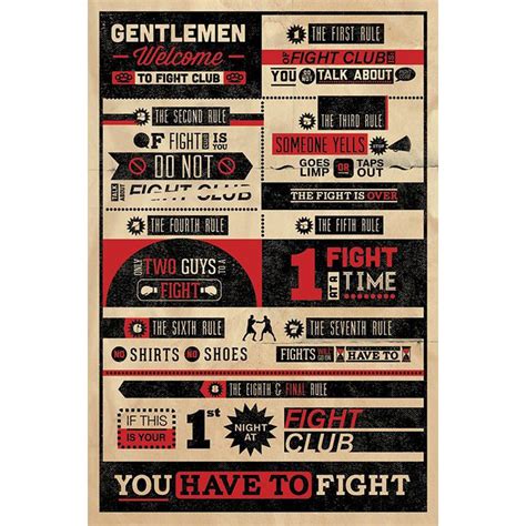 Fight Club Poster Rules - Posters buy now in the shop Close Up GmbH