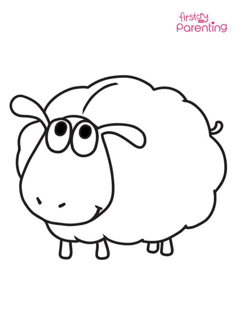 Easy Sheep Coloring Page for Kids | FirstCry Parenting