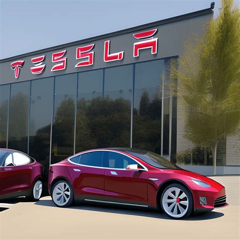 Tesla Car Dealership Photo · Creative Fabrica