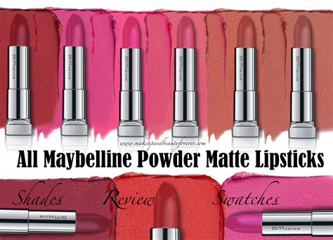 All Maybelline Powder Matte Lipsticks Shades Review, Swatches