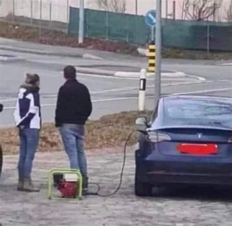 Funny Tesla Charging Picture | MachEforum - Ford Mustang Mach-E News, Owners, Discussions, Community