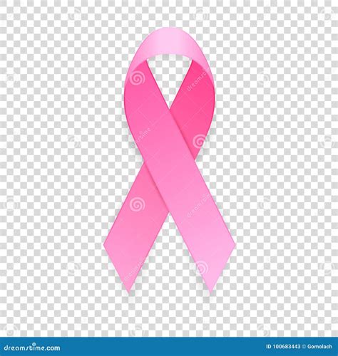 Realistic Pink Ribbon Icon Closeup Isolated on Transparent Background ...