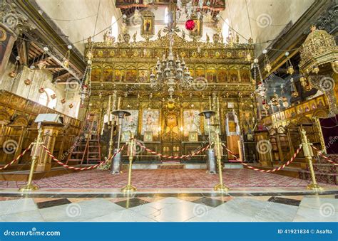 Church Of The Nativity Interior, Bethlehem, Israel Stock Photo - Image ...