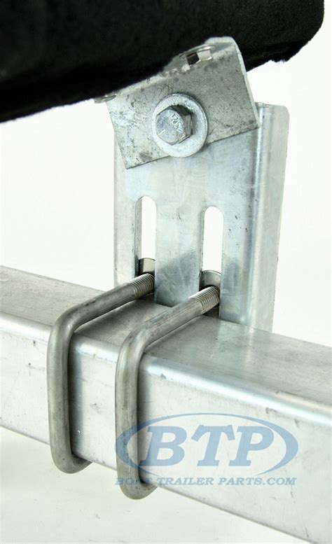 Boat Trailer Double U Bolt Bunk Bracket Swivel Top 12" Tall Galvanized