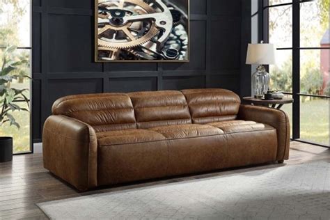 Top Grain Leather Sofa in Cocoa Finish – OC Homestyle Furniture