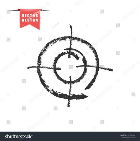 Crosshair Effect Charcoal Chalk Hand Drawing Stock Vector (Royalty Free ...