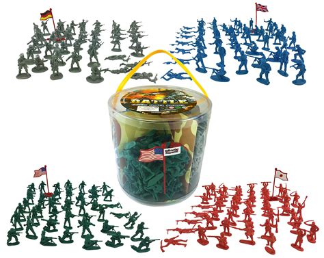 Action figures 200 Pieces Army Men Toy Soldiers (World War 2). Bucket of Army Men 200 pcs (USA ...