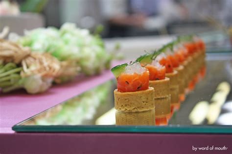 Cold Canape - Chalk Stream smoked trout with lemon vodka gel, compressed cucumber and dill ...