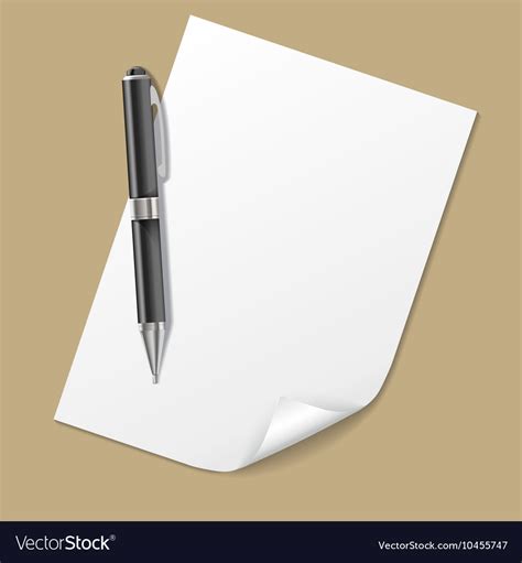 White paper with pen Royalty Free Vector Image