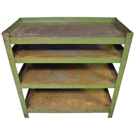 Industrial Steel Cart with Four Shelves at 1stdibs