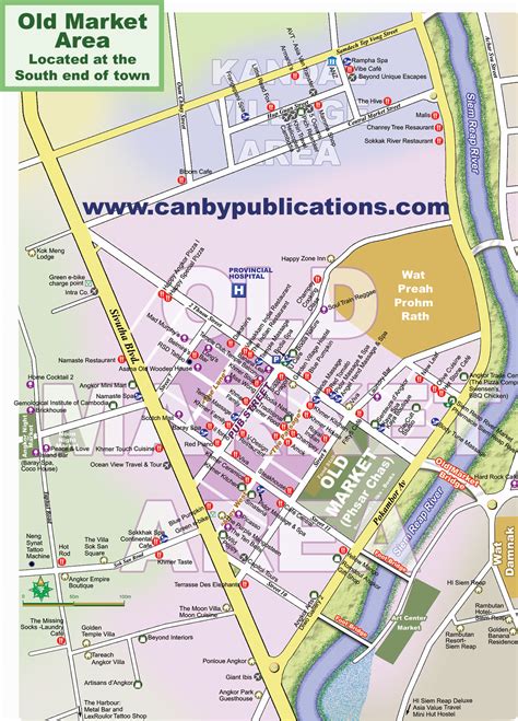 Map - Old Market area, Siem Reap Cambodia