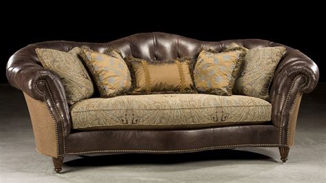 Sleek Tufted Leather Fabric Sofa