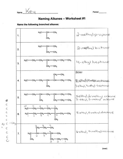 Naming Alkanes Worksheet 1 Answers - Worksheet Now