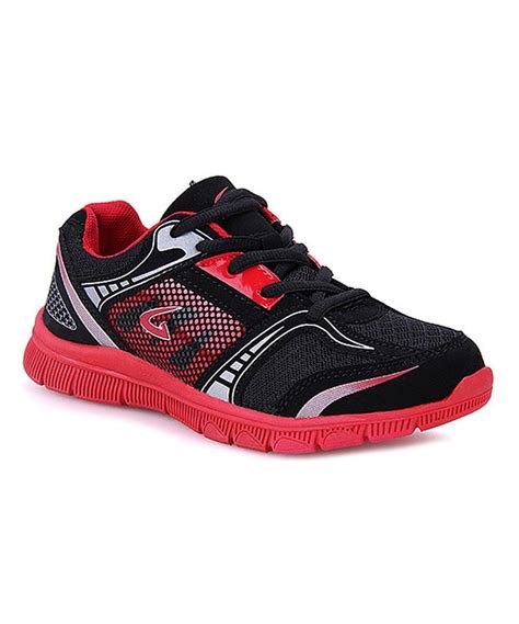 Black & Red Mesh-Side Sneaker | Kid shoes, Sneakers, Black and red