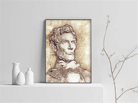 Abraham Lincoln Printable Poster, Art Print, Vintage Art, Sepia Art ...