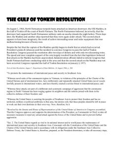 Gulf of Tonkin Resolution Document