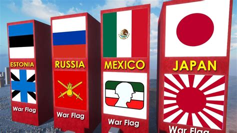 War FLAGS of Different Countries - YouTube